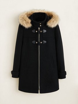 Furry hooded parka